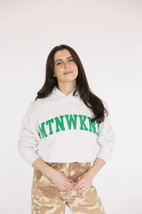 Collegiate Hoodie Ash Grey & Green