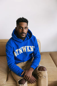 Collegiate Hoodie Cobalt Blue & Off White