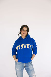 Collegiate Hoodie Cobalt Blue & Off White