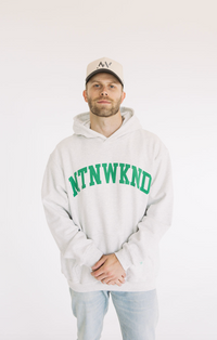 Collegiate Hoodie Ash Grey & Green