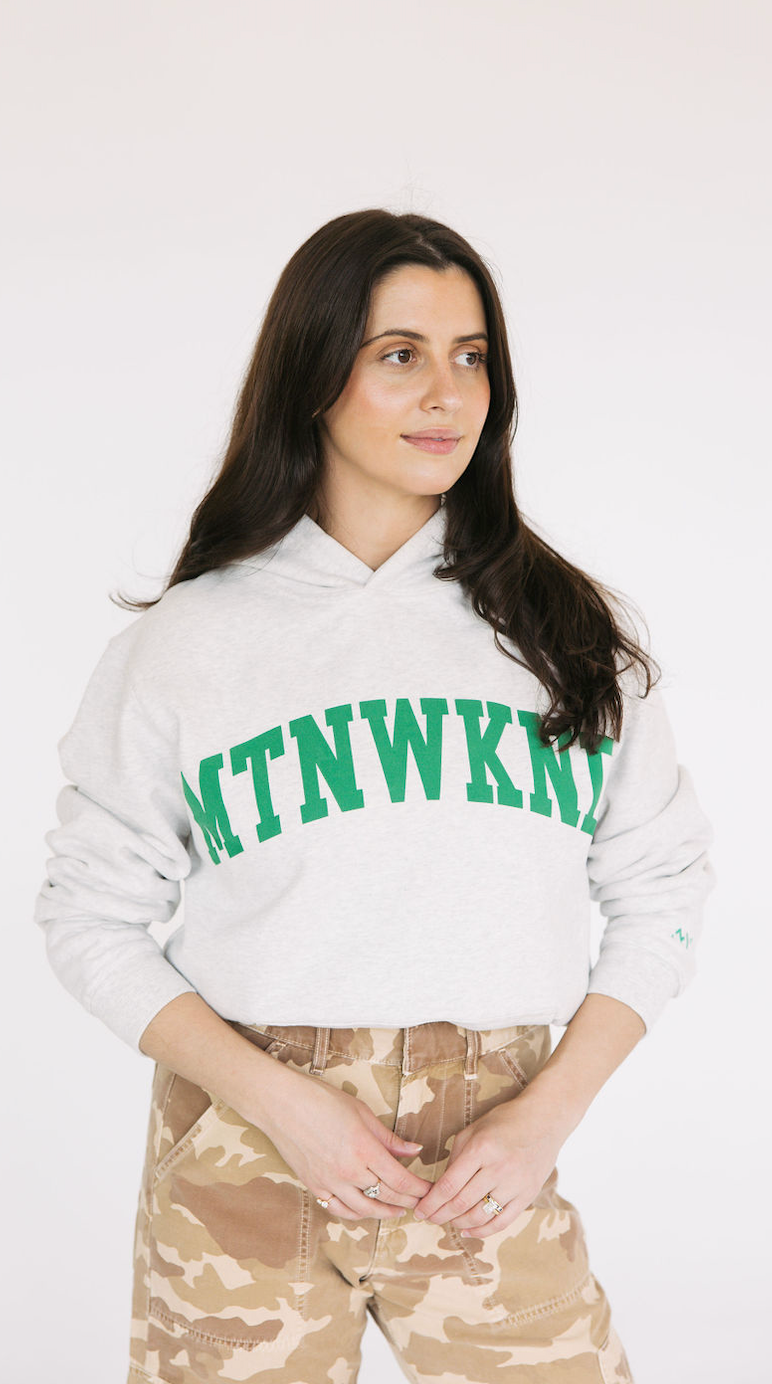 Collegiat Hoodie Ash Grey & Green