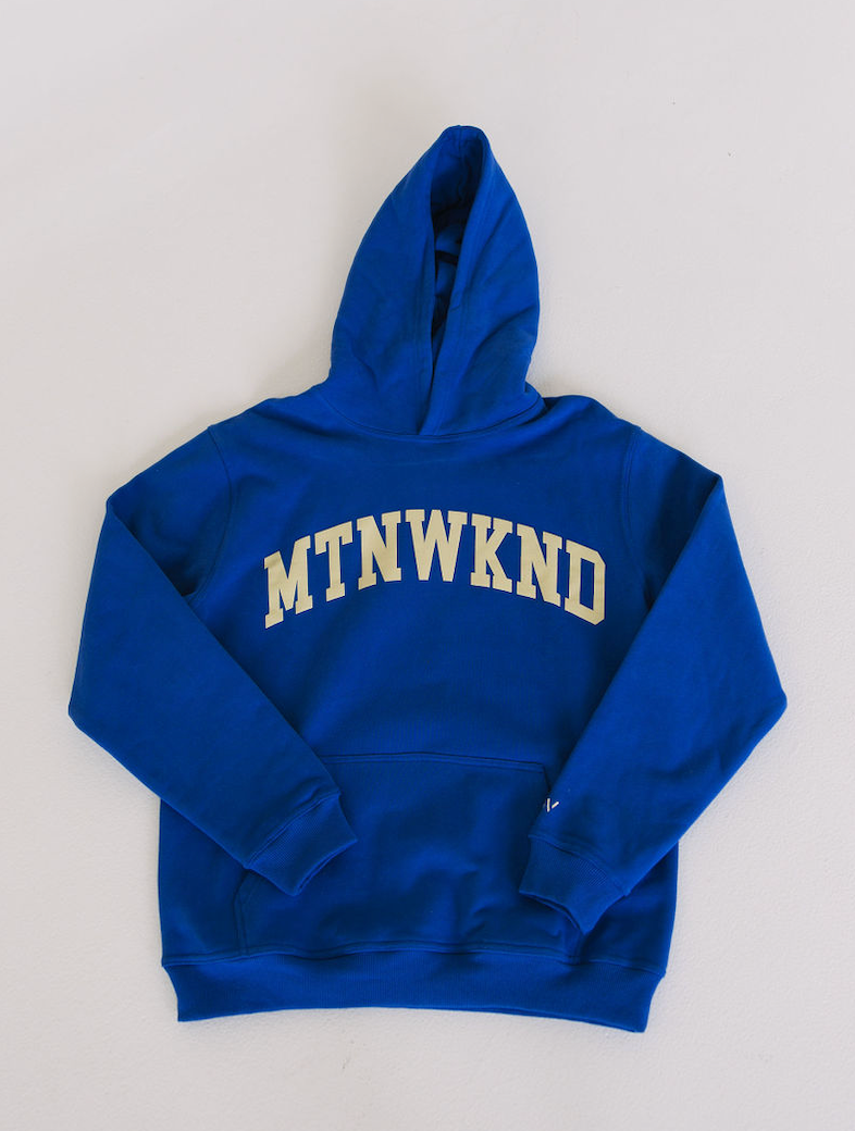 Collegiate Hoodie Cobalt Blue & Off White